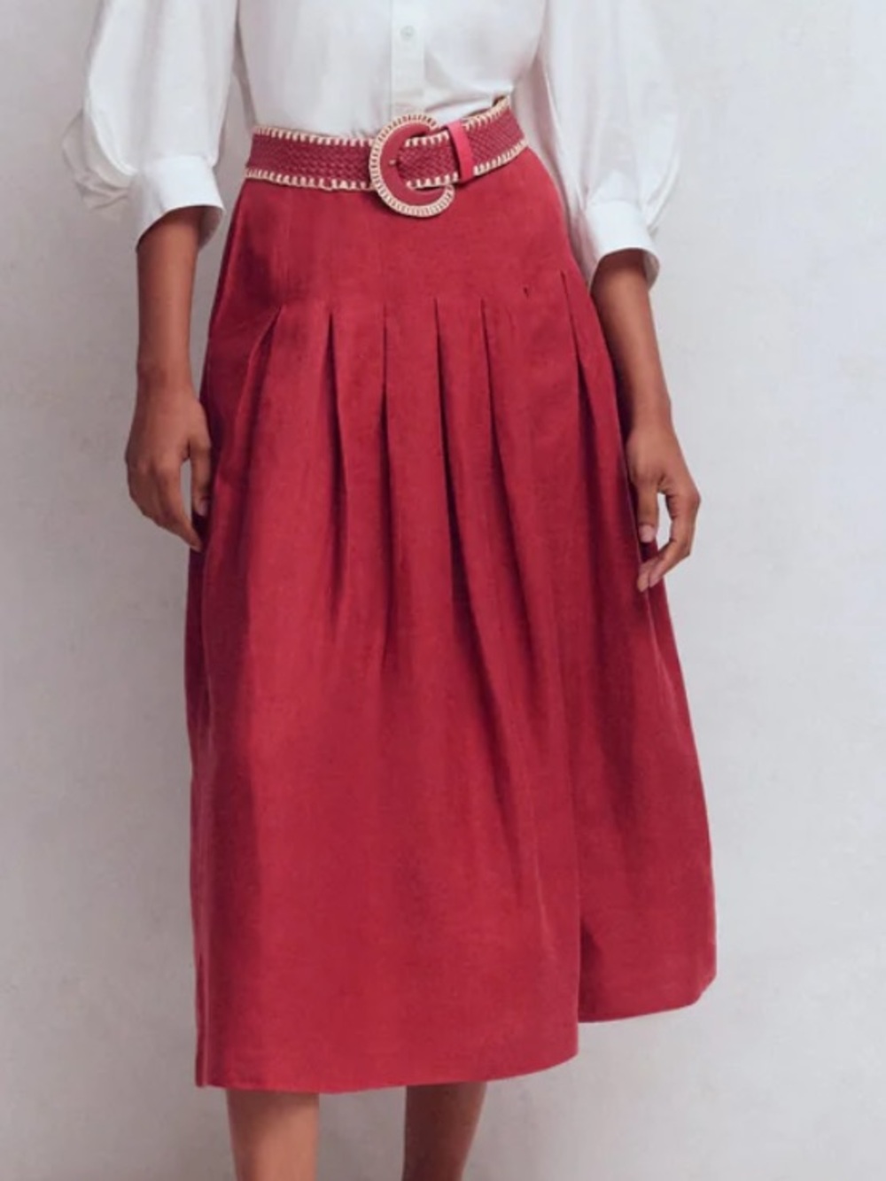 Boden Valentina Linen Skirt Women’s Rich Chestnut Size 10L